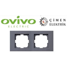 Eco Lounge Füme Ikili Çerçeve - Priz ve Anahtar Için Uyumlu Çerçeve