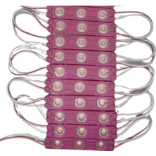 Powerr Led Aydınlatma 12 Volt 1.2 Watt 3 Lensli Pembe 2835 Smd LED Modül IP65 10 Adet Modül