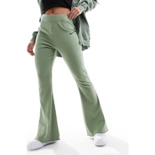 Nike Sportswear Rib Jersey Green Yüksek Belli Fitilli Kadın Eşofman Yeşil
