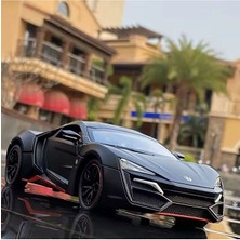 Scntoys Lykan Hypersport Diecast Araba Kapı Kaput Açılır Işıklı Far Sesli 1:24 Lykan Hypersport Siyah