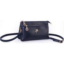 Nas Bag Kadın Çapraz ve Clutch Çanta Bilek ve Çapraz Askılı (24X15 Cm) Lacivert Victoria