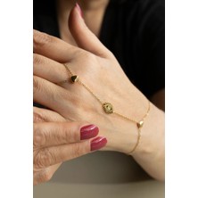 Ayno Altın Kaplama Taş Sıralı Çelik Kadın Şahmeran