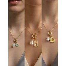 NKT Collection Deniz Kabuğu Kaktüs Kupa As Incili Kolye