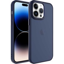 Netzy iPhone 14 Pro Max Uyumlu Buzlu Sert Pc Safa May Kılıf-Lacivert