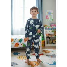 FullaModa Kutup Ayısı Desenli Polar Unisex Çocuk Pijama Takımı