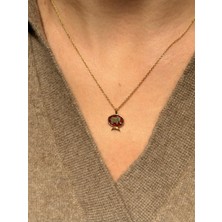 Tep's Jewellery Kırmızı Mineli Gümüş Minimal Fil Kolye