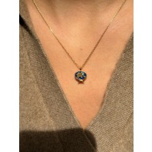 Tep's Jewellery Mavi Mineli Gümüş Minimal Kolye