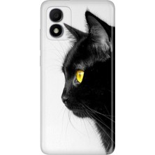 Grabono Tcl 303 Kılıf Silikon Renkli Phone Case Kedi Bakışı