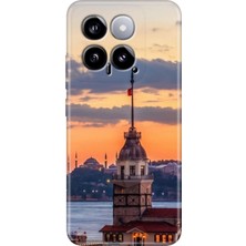 Grabono Xiaomi Mi 14 Kılıf Renkli Rubber Kapak Silikon Kız Kulesi