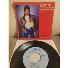 Plakperest Mıchael Jackson - Beat It -  Japonya 1983  Basım 45’lik Plak 2.el
