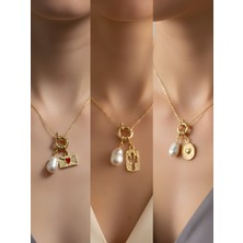 NKT Collection Kabartma Kalp Kaktüs Kalpli Zarf Incili Kolye