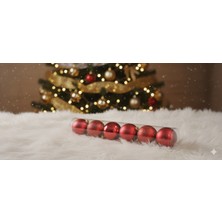 Concept Yılbaşı Süsü Çam Ağacı Topu 6'lı Noel Küresi 7 cm Kırmızı
