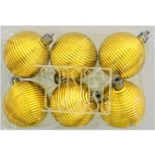 Kikajoy Yılbaşı Ağaç Süsü 6'lı 5 cm Altın Hasır