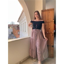 Kadın Oversize Viskon Pileli Lastik Bel Pantolon