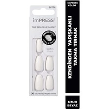 İmpress Color Kendinden Yapışkanlı Takma Tırnak Uzun Beyaz