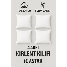 Suvay Pamuklu Fermuarlı Kırlent Kılıfı Iç Astar 4’lü Paket - 30X50 Kırlent Yastığı Iç Kılıfı Milt