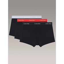 Calvin Klein Erkek Low Rise Trunk Boxer 3'lü Paket Siyah Renkli Desensiz Konforlu Seçenek