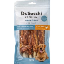Dr.sacchi Premium Tavuklu Beyaz Sığır Derisi Burgu Çubuk Tahılsız Köpek Ödülü 5" 20 gr 5'li