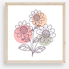 Durukar Çiçek Ahşap Çerçeveli Tablo 23 x 23