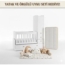 Banana Baby Bona Dolaplı 4 Çekmeceli 60*120 Büyüyen Sallanır Sabitlenir Anneyanı Beşik