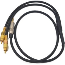 YSN Sounds Aux Rca Kablo 5 Metre - %100 Bakır 6mm Kablodan Bir Tarafı 3.5mm Aux Diğer Tarafı Rca Kablo - 5 Metre