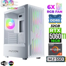 Xaser Astra X520 Ryzen 7 9700X 32GB Ddr5 Ram 1tb M.2 Nvme SSD 16GB RTX5060 Ti Sıvı Soğutmalı Oyuncu Bilgisayarı
