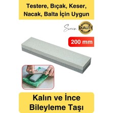 Svein Premium Bıçak Bileme Taşı Çift Taraflı 200 mm Kaba ve Ince Dikdörtgen Biley Testere Nacak Satır