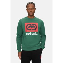 Ecko Unltd. Hernandez Yeşil Bisiklet Yaka Baskılı Loose Fit Sweatshirt