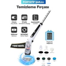 Exenar Kablosuz Şarjlı Temizlik Fırçası 11 Farklı Başlıklı Temizleme Fırçası Seti Ev Araç Banyo Mutfak Için