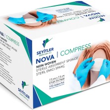 Novakompres 7,5cmx 7,5cm 4 Katlı Steril Emici S-Panç 100'LÜ Kutu 5kutu