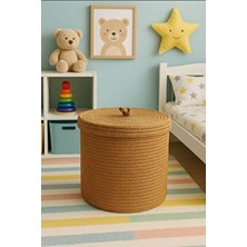 Hlm Tekstil Kirli Sepeti Hasır, Jüt, Çocuk Odası, Mutfak ,banyo Organizer Sepet 30X30