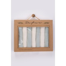 Lorian's Natural Bebek Soft Petek Dokulu Penye Ağız Mendili - 7 Li - %100 Organik -Su Yeşili