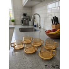 Miss Betty 6'lı Bambu Tabaklı Kahve Seti