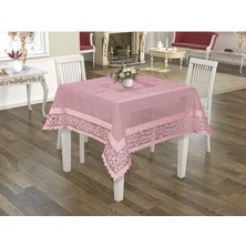 Raşel Örme 160X160 Pano Desenli Masa Örtüsü Pembe