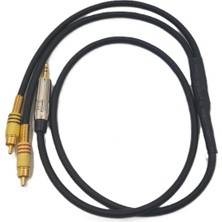 YSN Sounds Aux Rca Kablo 2 Metre - %100 Bakır 6mm Kablodan Bir Tarafı Aux Diğer Tarafı Rca Kablo - 2 Metre