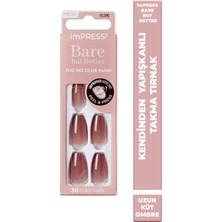 İmPRESS Kendinden Yapışkanlı Takma Tırnak Küt Uzun Nude Ombre