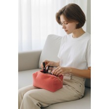 Plush Studio Pufcase  Toscana Peluş Kumaş, Makyaj Çantası 10X20X10 cm Ithal Tüy Dökmez