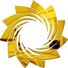 As Tasarım Lazer SPİRAL002 Model Modern Tasarım Mdf Üzeri Akrilik Duvar Dekorasyon Ürünleri Gold Renk 50 x 50 cm