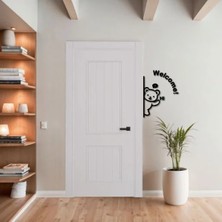 As Tasarım Lazer WELCOME001 Model Ev Dekorasyon Duvar Süs Siyah Renk