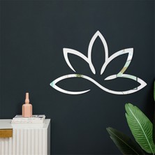 As Tasarım Lazer Çiçek006 Model Duvar Dekorasyon Süs Gümüş Renk 25 x 25 cm 4 Adet