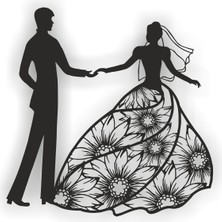 As Tasarım Lazer As Tasarım Gelin Damat Modeli Ahşap Dekorasyon Duvar Süs Tablo