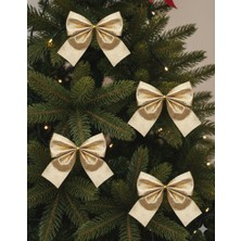 Dodomar 10 cm – Yılbaşı Fiyonk Saten Parlak Rose Gold 4 Parça Set Ağaç Dekoru