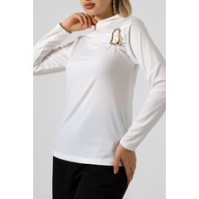 Sabr Sandy Yarım Balıkçı Yaka Tokalı Bluz – Modern & Şık Sandy Bluz