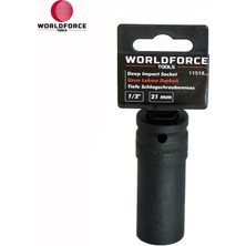 Worldforce Darbeli Lokma 21MM Uzun 6 Köşe 1/2'' Cr-Mo