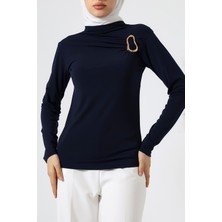 Sabr Sandy Yarım Balıkçı Yaka Tokalı Bluz – Modern & Şık Sandy Bluz