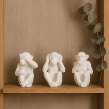 Decostone Dekoratif Maymun Üçlü Set
