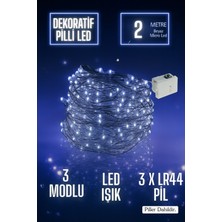 Ecuy Yılbaşı Ağacı Işığı Yeni Yıl Peri LED Işık Dekoratif Aydınlatma 2 Metre 3 Modlu Piller Dahildir.