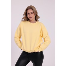 Yakamor Kadın Şardonlu Oversıze Sıfır Yaka Sweat