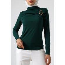 Sabr Sandy Yarım Balıkçı Yaka Tokalı Bluz – Modern & Şık Sandy Bluz