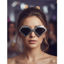 Dodomar Elmas Desenli Gümüş Yılbaşı Lüks Parti Gözlüğü Kutlama Aksesuarı